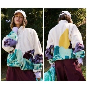 NWT Free People Movement Hit The Slopes Printed Fleece Jacket in
Sunrise Summit